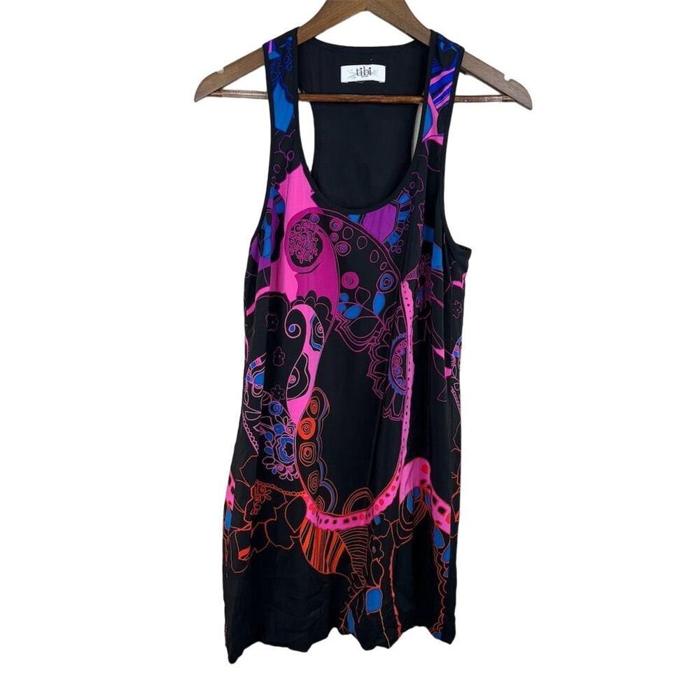 Tibi New York Women's M Multicolor Geometric‎ Halter Bubble Hem Dress